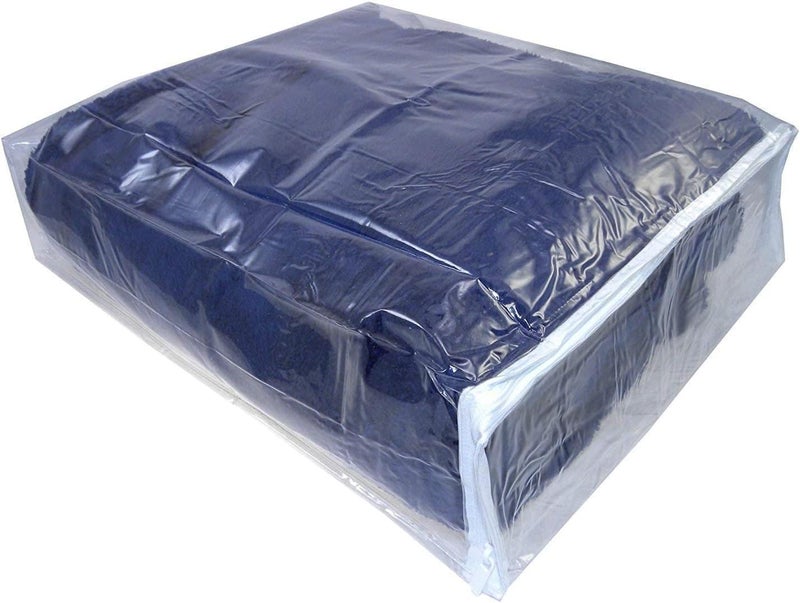 Fba Set of 10 Clear Vinyl Zippered Blanket Storage Bags 15x18x5 Inch - Image 2